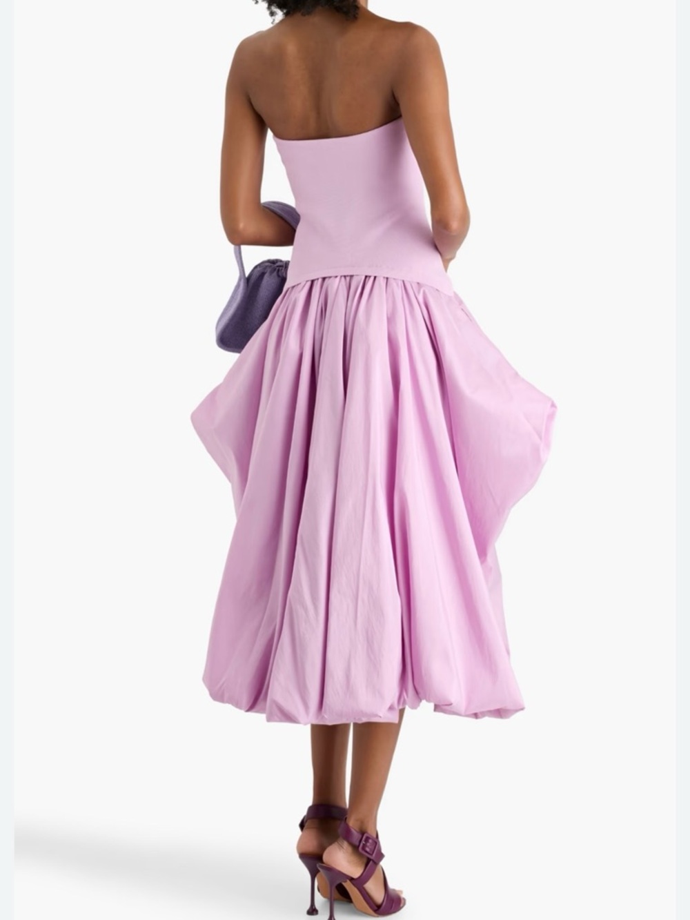 SIMKHAI Izzy strapless stretch-knit and taffeta midi dress XS NWT - Picture 2 of 7